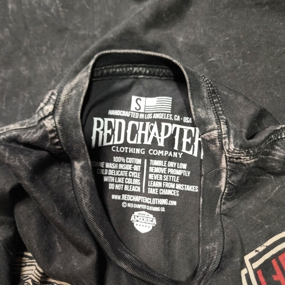 *NWT Red Chapter Short Sleeve Cotton Shirt Black Small - Picture 3 of 4